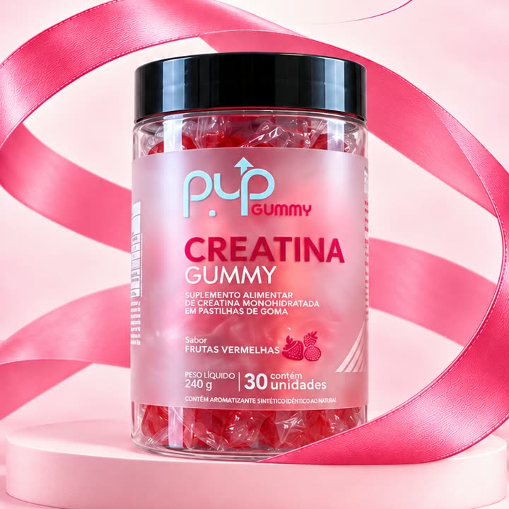 PUP Gummy Creatina, sabor frutas vermelhas